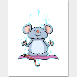 Yoga Spiritual Mouse Pet Owners Posters and Art